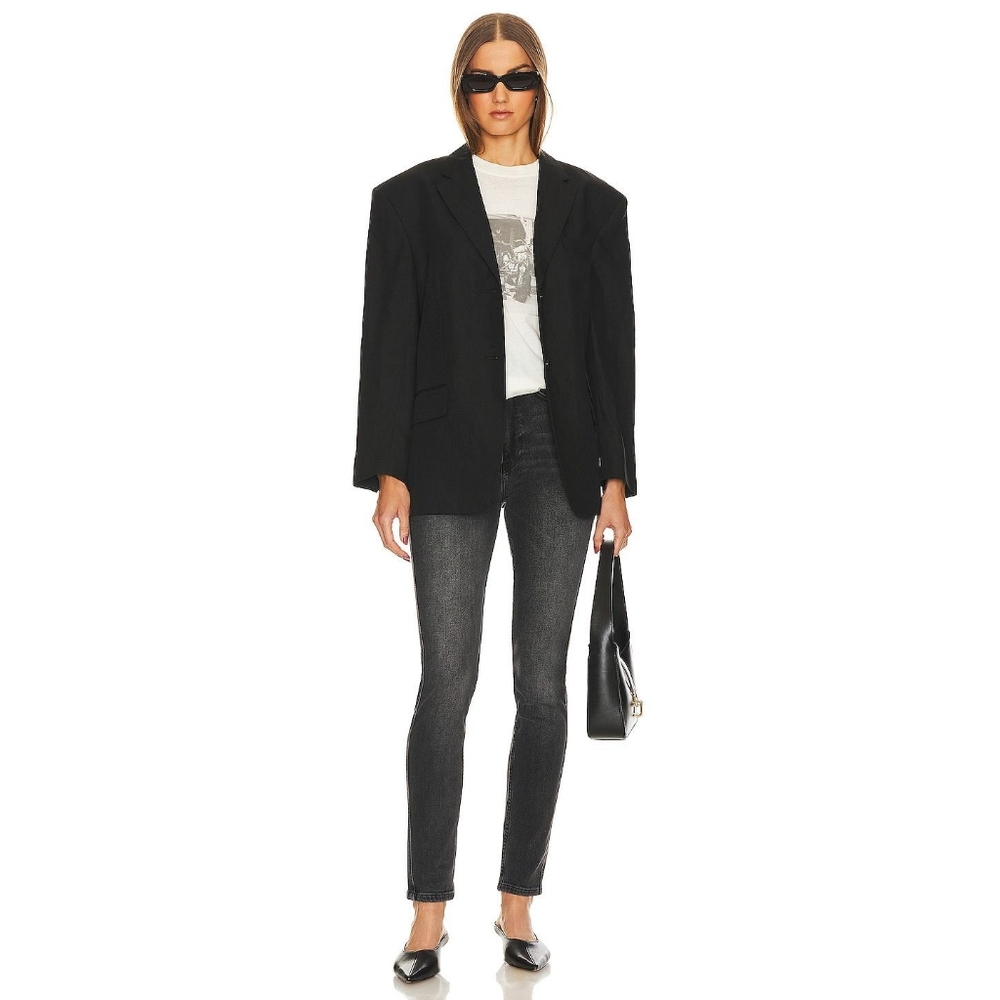 ANINE BING low rise skinny jeans in faded dark gray